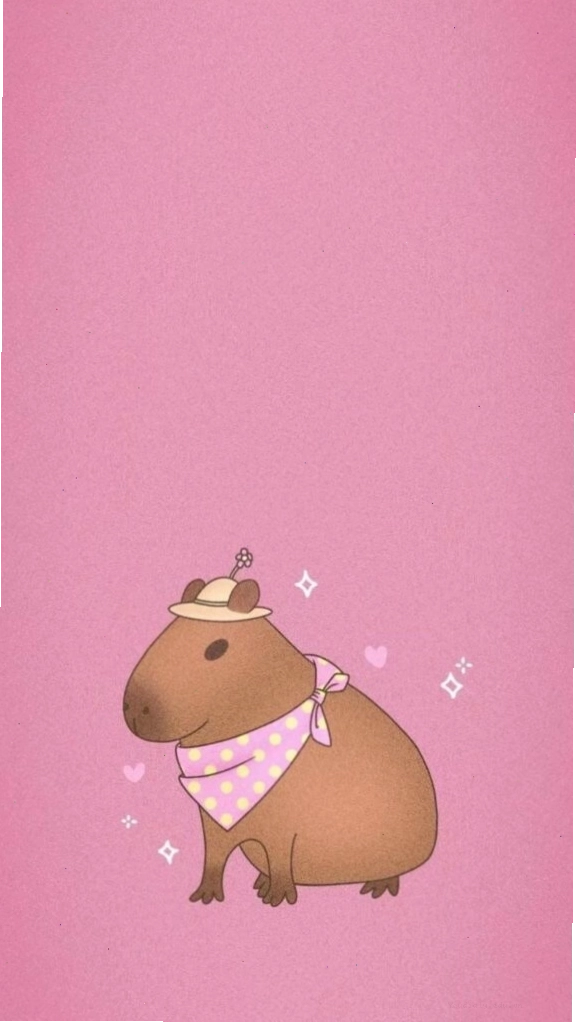 Capybara chibi chơi đùa với bướm