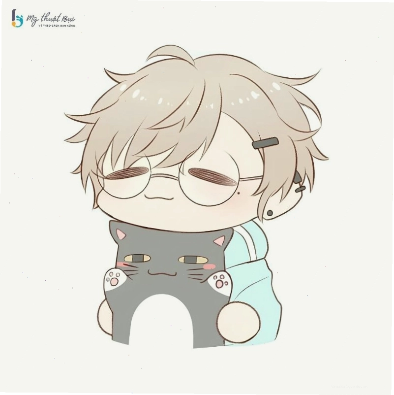 Chàng trai chibi dễ thương với nụ cười tỏa nắng