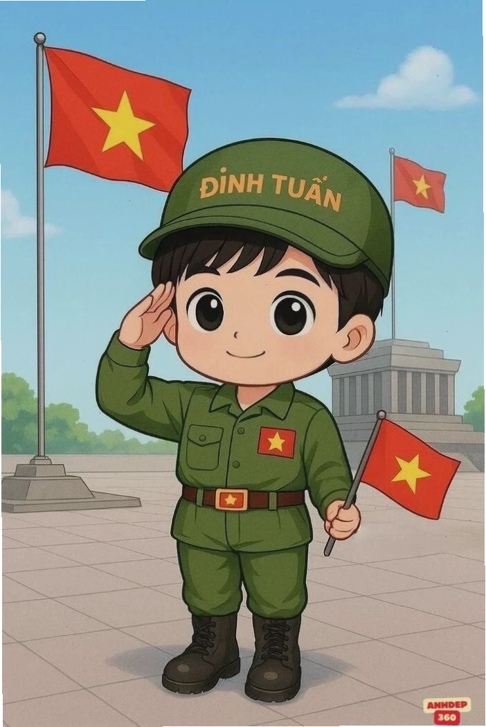 Chibi bộ đội Việt Nam đang chào