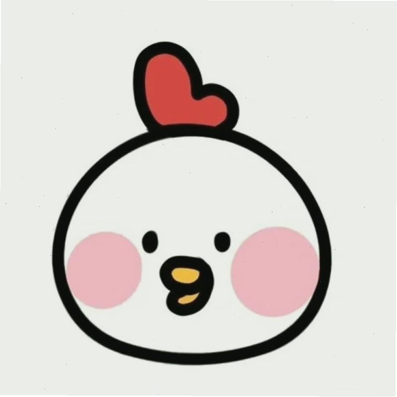 Chibi gà con với đôi mắt tròn xoe tinh nghịch