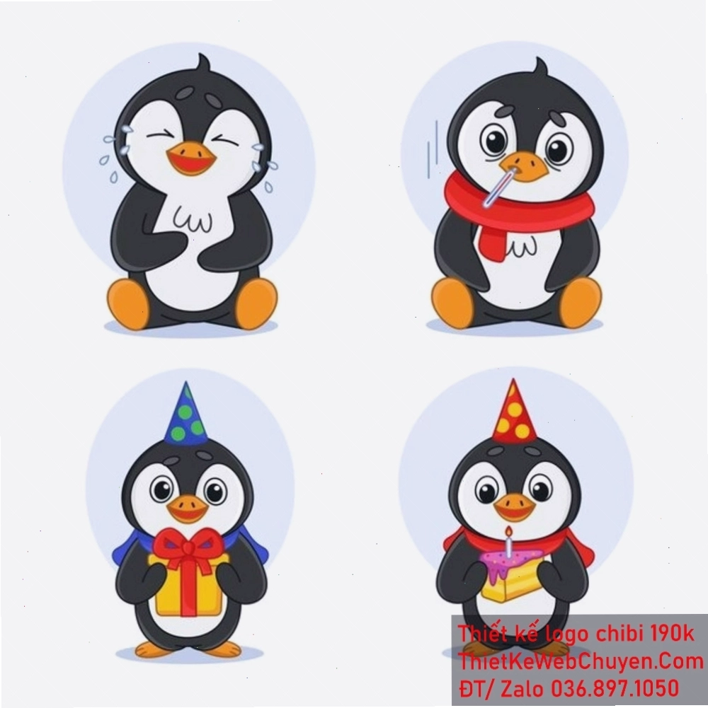 Chim cánh cụt chibi cân bằng giữa hài hước và sự dễ thương