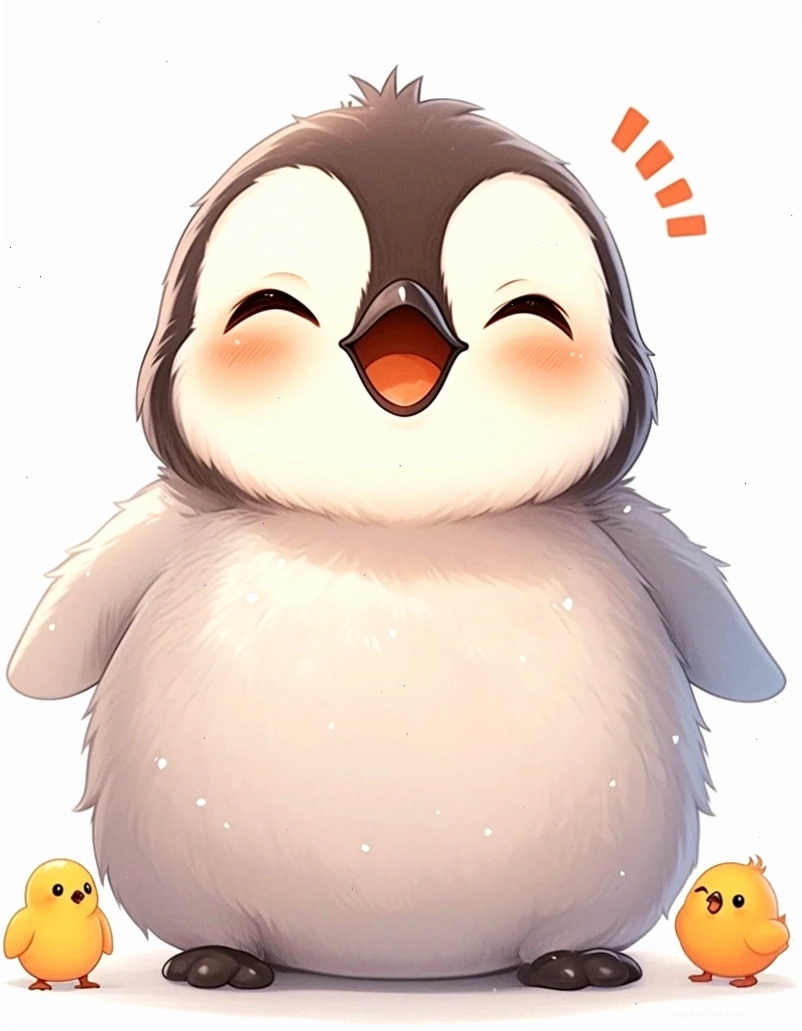 Chim cánh cụt chibi đội mũ len ấm áp