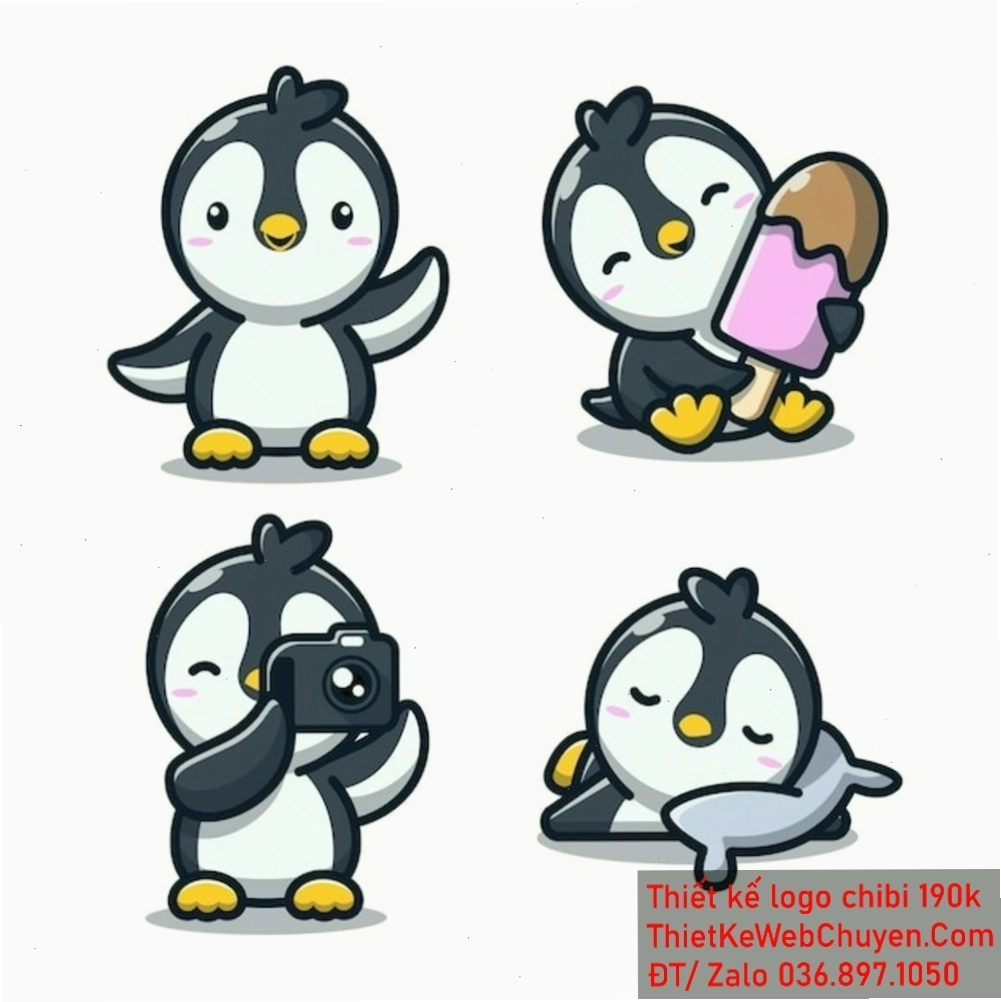 Chim cánh cụt chibi làm vật trang trí độc đáo cho không gian làm việc