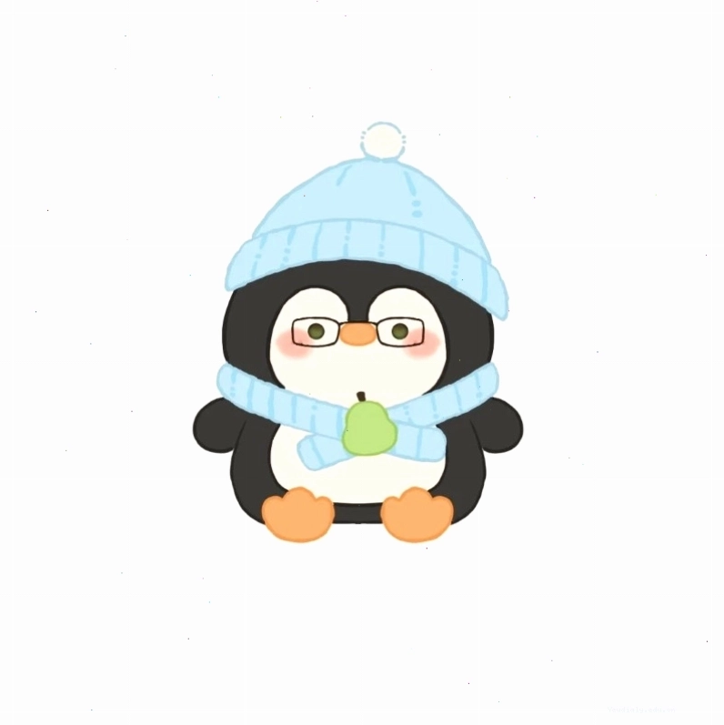 Chim cánh cụt chibi với biểu cảm tinh nghịch và đáng yêu