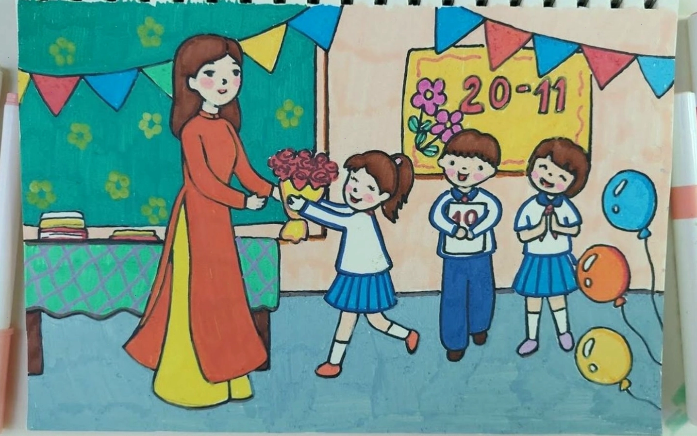 Cô và trò Chibi trong không khí ấm áp ngày 20/11