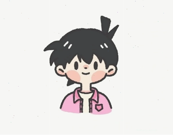 Conan chibi cute đang suy tư về một vụ án