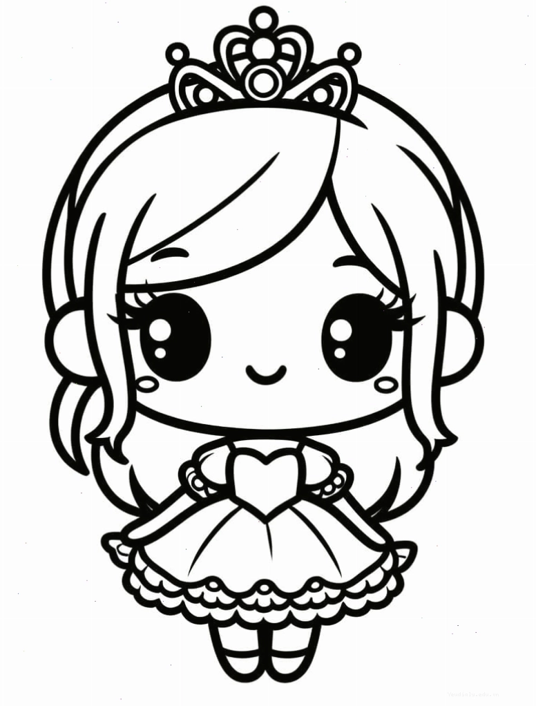 Công chúa Chibi bé nhỏ với những nét vẽ ngây thơ