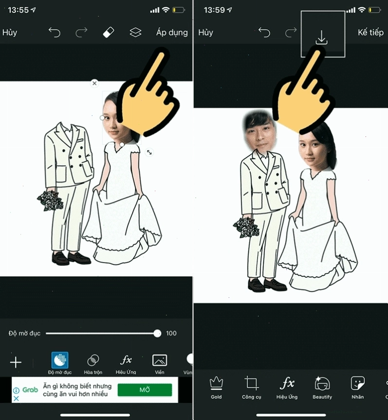 Điều chỉnh kích cỡ khuôn mặt cho khớp với nhân vật chibi