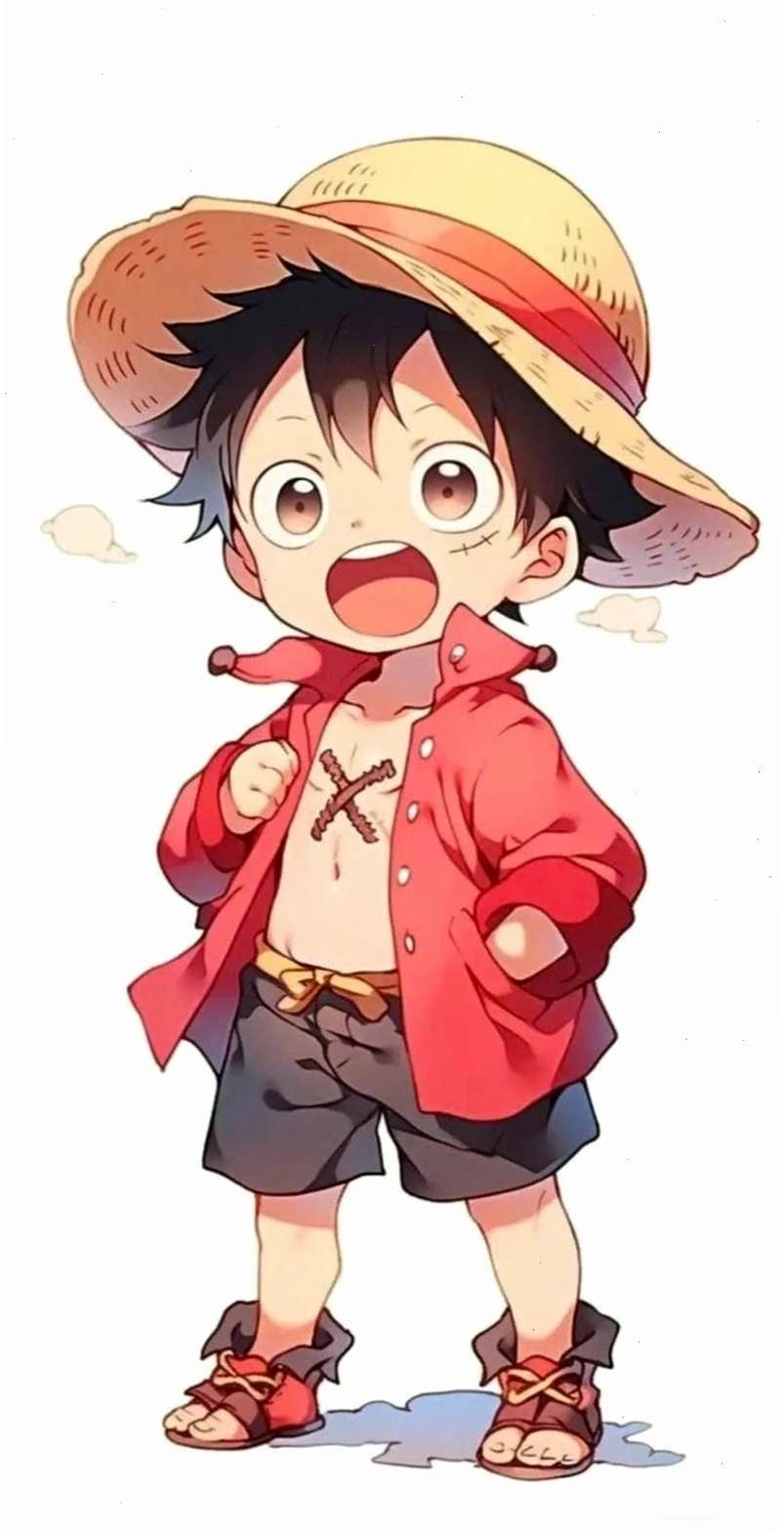 Fanart Luffy chibi với phong cách độc đáo