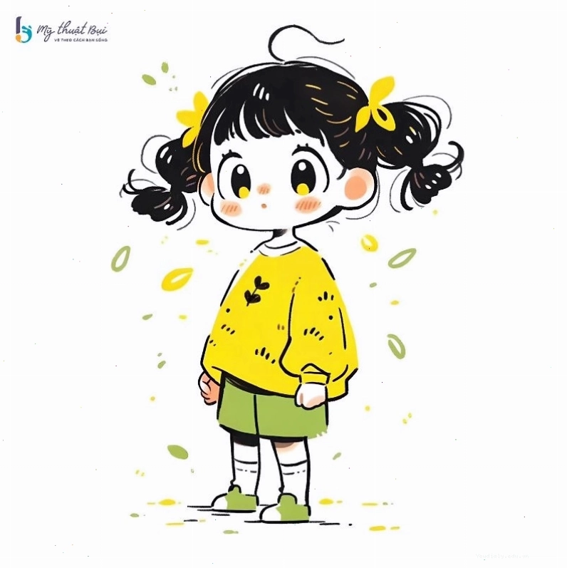 Hình ảnh anime chibi nữ dễ thương trong trang phục váy hoa