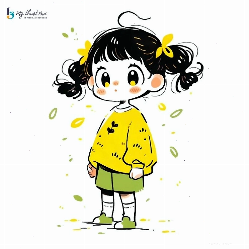 Hình ảnh anime girl chibi dễ thương với đôi mắt to tròn