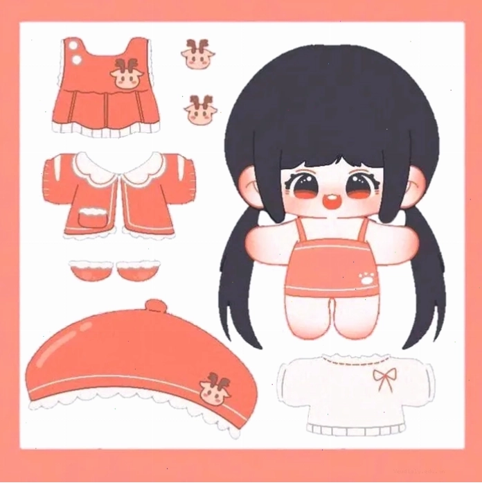 Hình ảnh búp bê chibi cute với biểu cảm đáng yêu