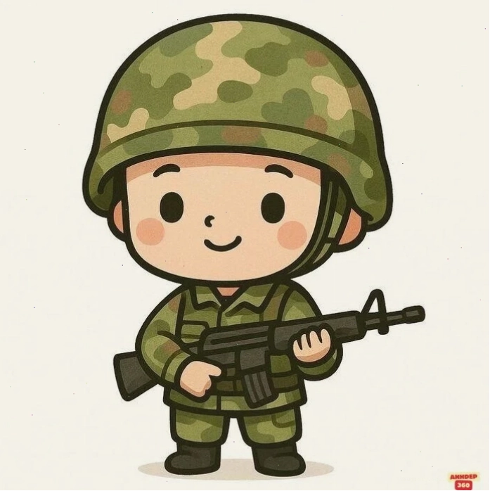 Hình ảnh chibi bộ đội Việt Nam đẹp với trang phục chỉnh tề