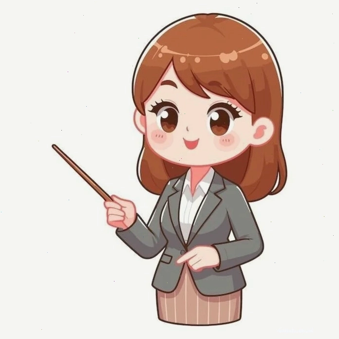 Hình ảnh chibi cô giáo đang đứng lớp giảng bài