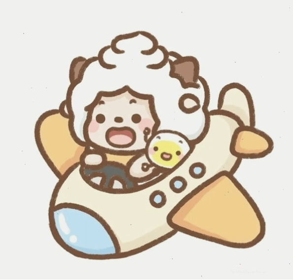 Hình ảnh chibi máy bay với màu sắc tươi sáng
