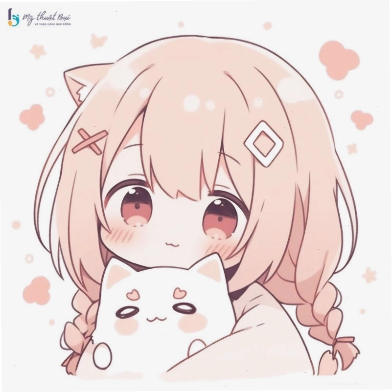Hình ảnh chibi nữ phong cách anime với đôi mắt to tròn