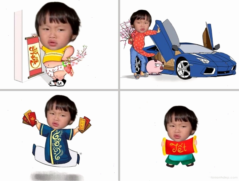 Hình ảnh chibi tết với khuôn mặt bé gái