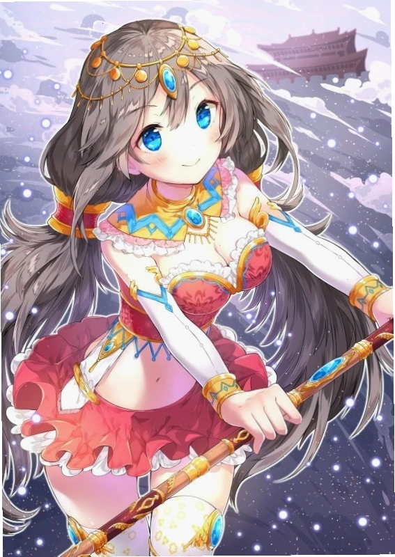 Hình ảnh cô gái anime đẹp với mái tóc dài và đôi mắt to tròn