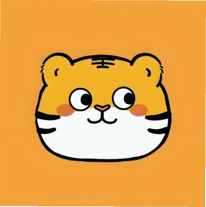 Hình ảnh con hổ cute chibi đang nhìn về phía trước