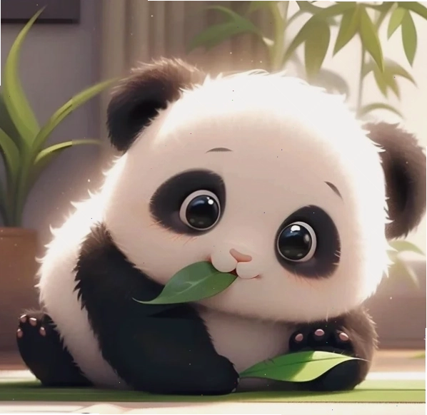 Hình ảnh gấu trúc cute chibi trong trang phục