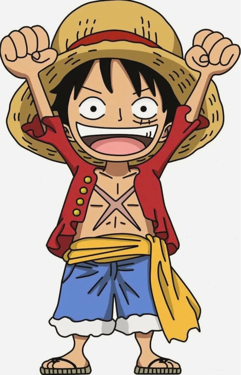 Hình ảnh Luffy chibi dễ thương với nụ cười tươi tắn