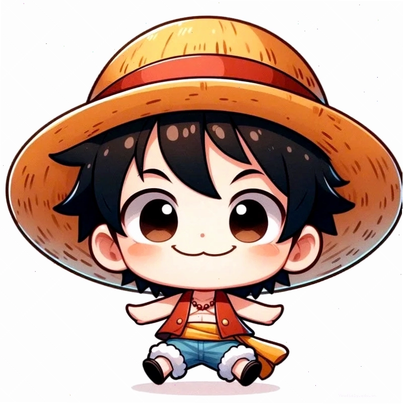 Hình ảnh Luffy chibi đơn giản nhưng đầy thu hút