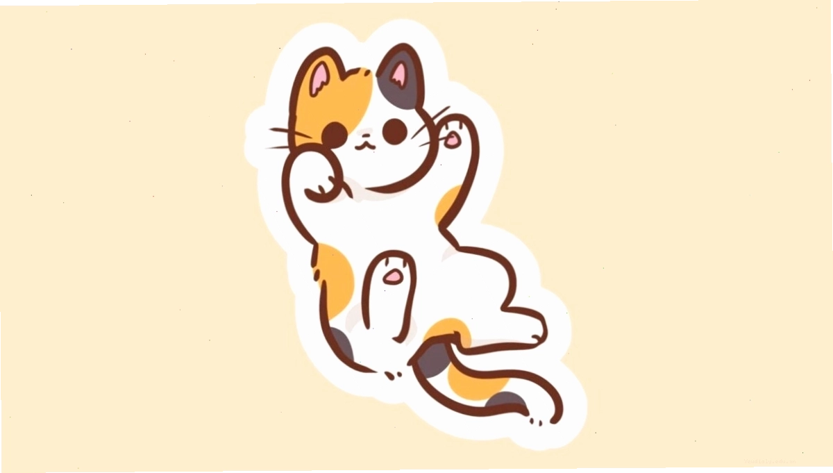 Hình ảnh mèo chibi cute với đôi mắt to tròn đáng yêu