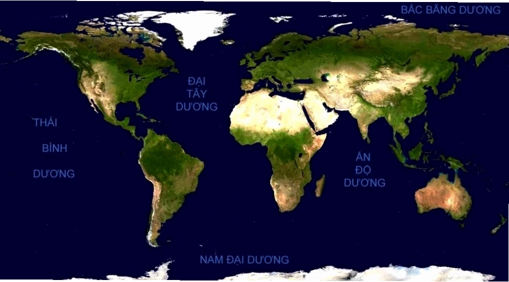 Hình ảnh minh họa các đại dương và châu lục