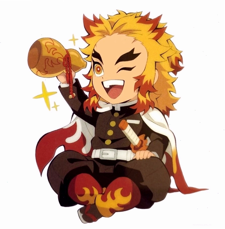 Hình ảnh Rengoku chibi đẹp mắt với trang phục Sát Quỷ Đoàn