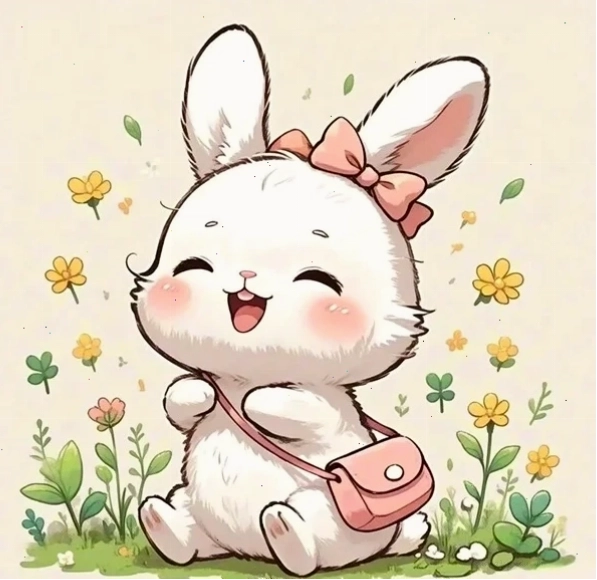 Hình ảnh thỏ chibi đơn giản nhưng đầy cuốn hút