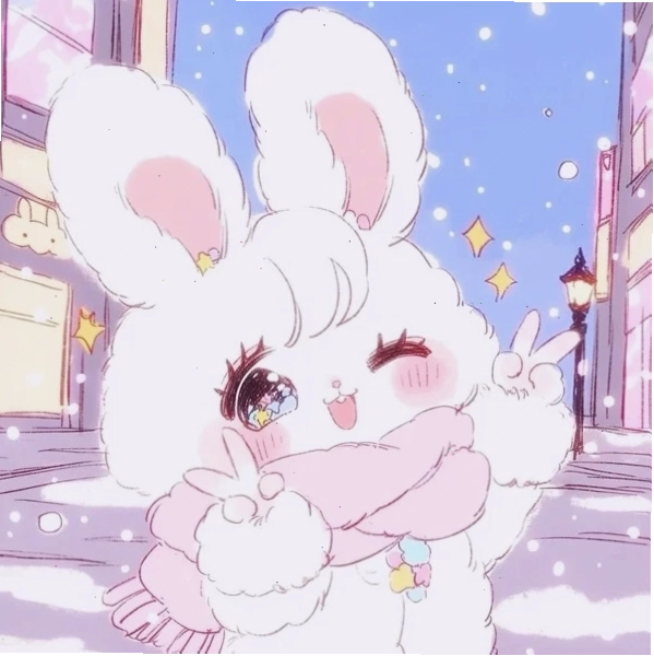 Hình ảnh thỏ cute chibi với đôi mắt to tròn đáng yêu