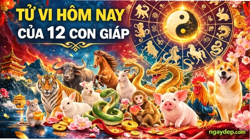 Hình ảnh tổng hợp tử vi 12 con giáp, liên quan đến vận mệnh và con số