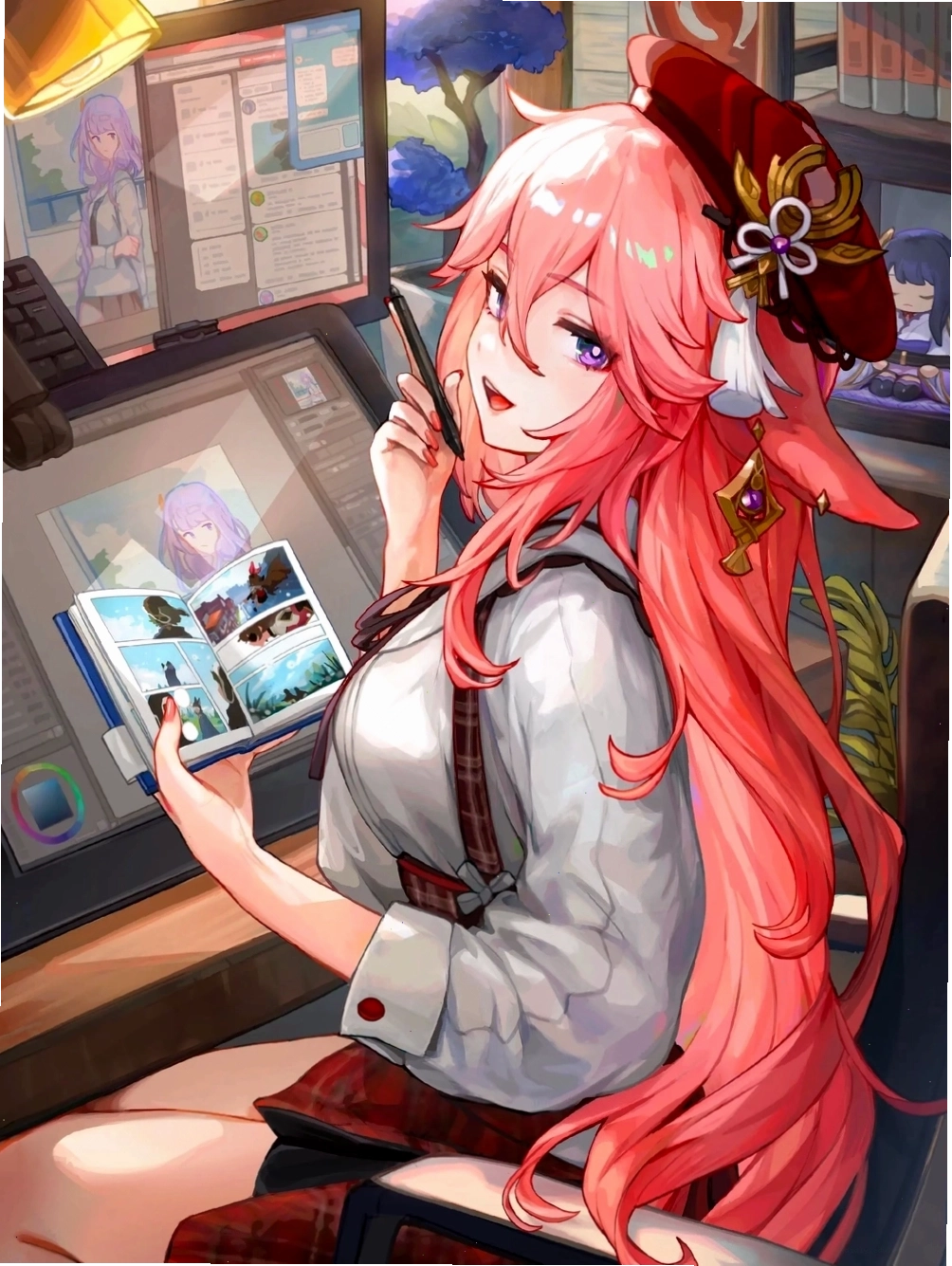 Hình ảnh Yae Miko anime đáng yêu