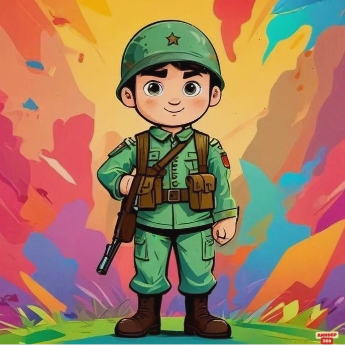 Hình chibi bộ đội Việt Nam ngầu