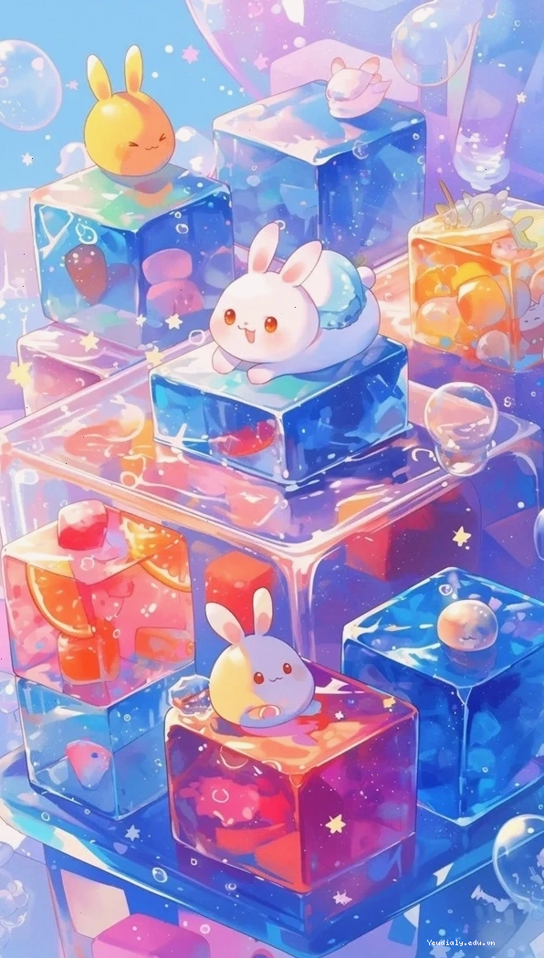 Hình nền điện thoại thỏ chibi với gam màu ấm áp