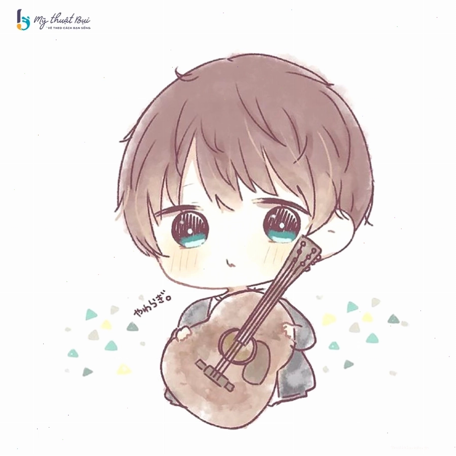 Hình vẽ chibi nam với nụ cười tỏa nắng