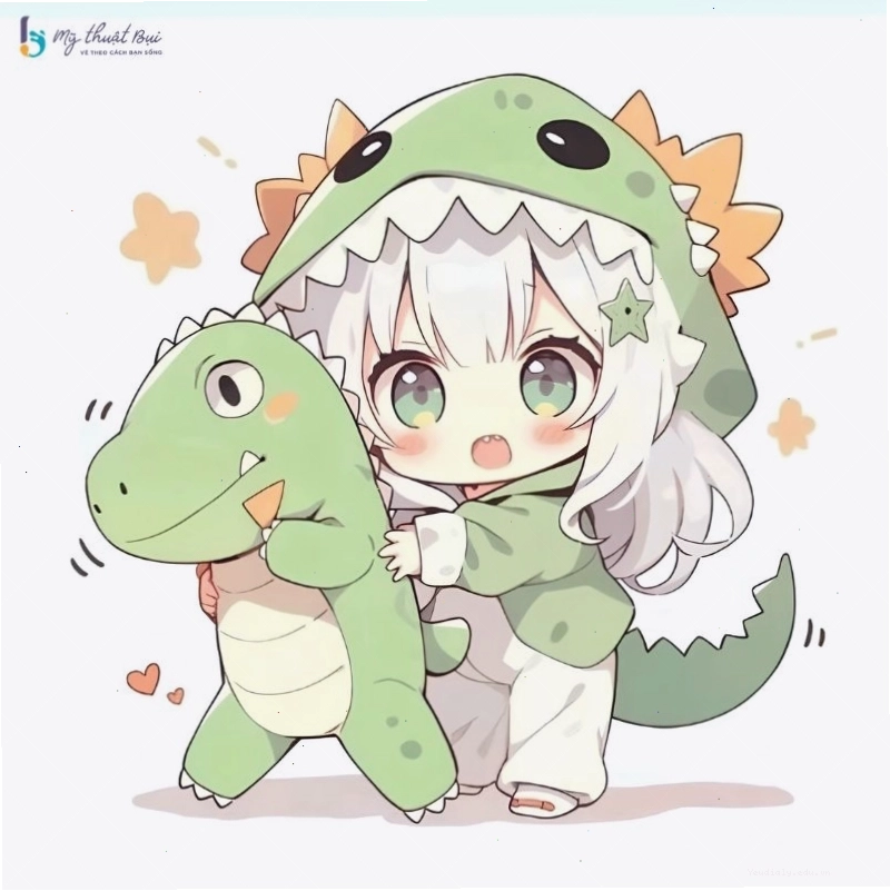 Hình vẽ chibi nữ đơn giản, phù hợp cho người mới bắt đầu