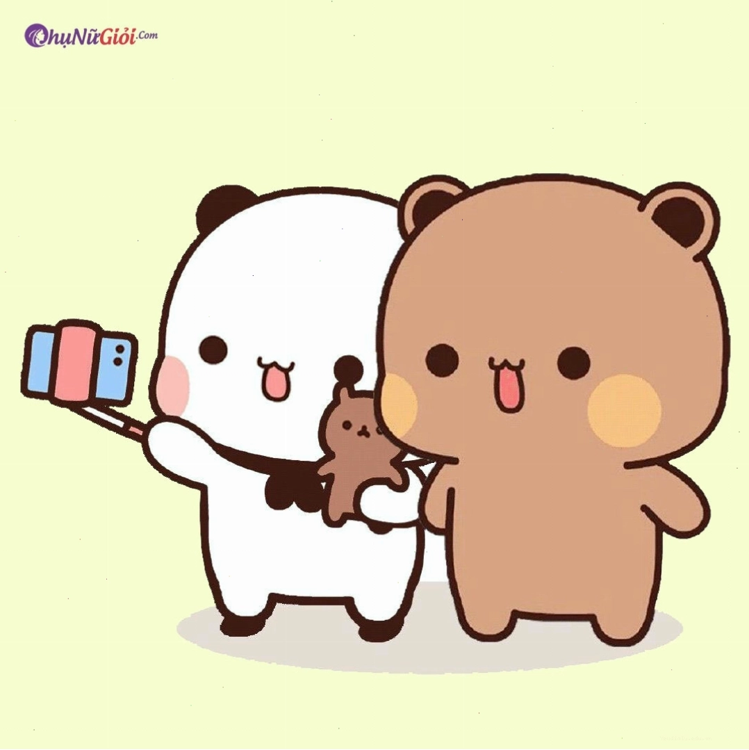 Hình vẽ cô gái cute đang làm việc trên máy tính