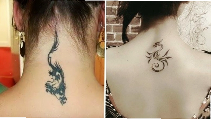 Hình xăm rồng châu Âu nhỏ nhắn đặt ở vị trí kín đáo