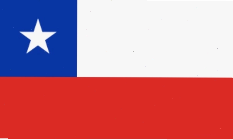 Lá cờ Chile với sọc trắng và đỏ cùng ngôi sao xanh