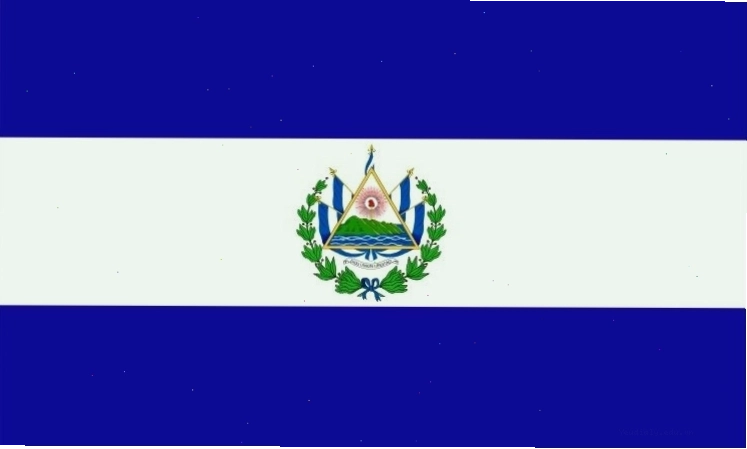 Lá cờ El Salvador với sọc xanh và trắng cùng quốc huy