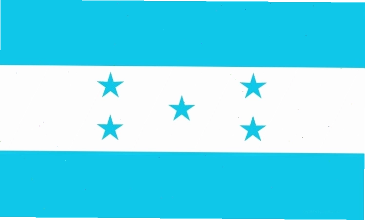 Lá cờ Honduras với năm ngôi sao xanh trên nền xanh