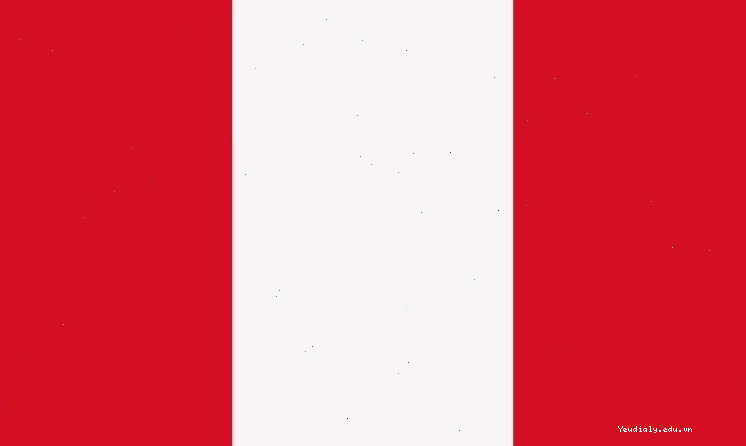 Lá cờ Peru với ba dải dọc màu đỏ và trắng