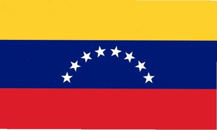 Lá cờ Venezuela với ba dải ngang và các ngôi sao