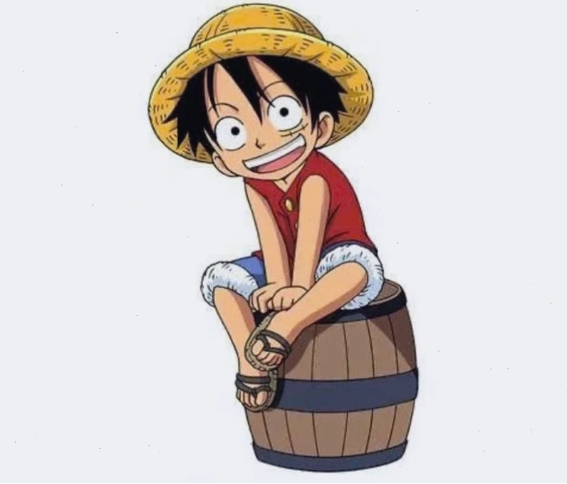Luffy chibi cười đùa tinh nghịch
