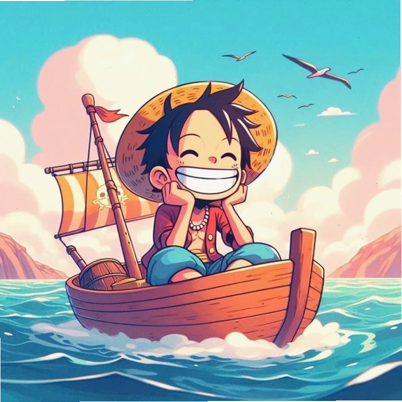 Luffy chibi khi còn nhỏ, thể hiện sự non nớt và đáng yêu