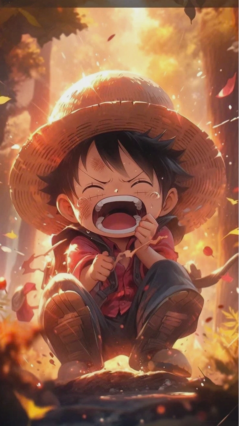 Luffy chibi thể hiện phong thái ngầu và ấn tượng