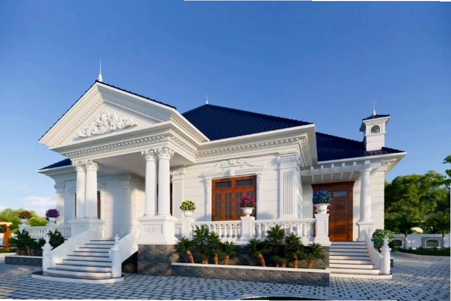 Mẫu biệt thự 1 tầng Châu Âu 3 phòng ngủ sang trọng và tiện nghi