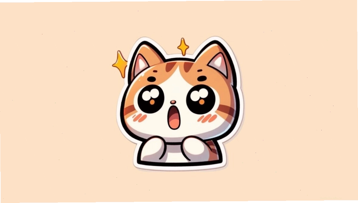Mèo chibi chơi đùa với cuộn len