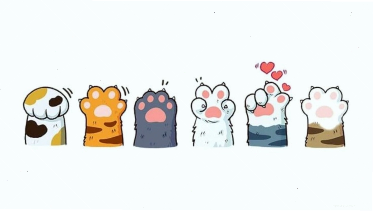 Mèo chibi ngồi cạnh lọ hoa
